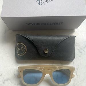 Ray-Ban Tan Sunglasses with Blue Lenses